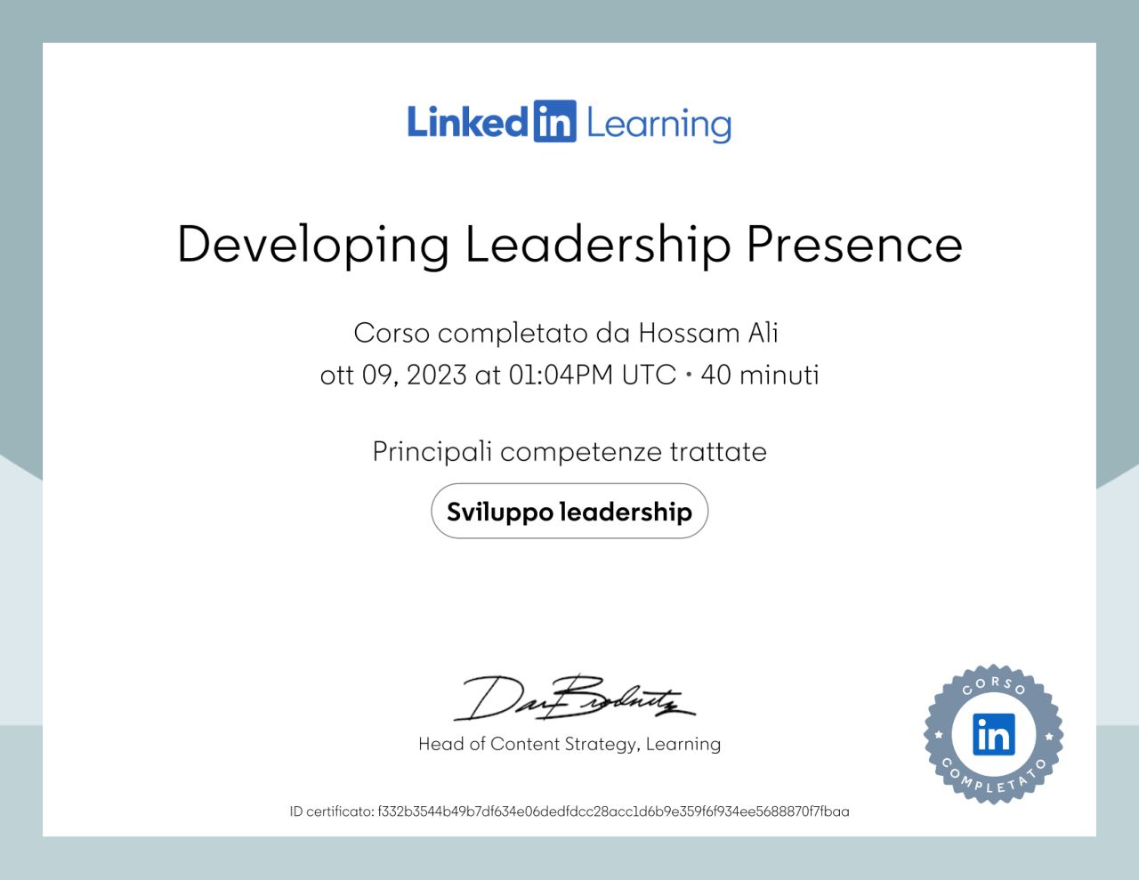 Developing leadership